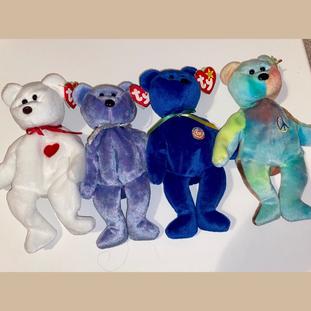 VINTAGE RARE TY BEANIE BABIES LOT BEARS